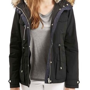 Jaxson Short Parka with Fur Trim